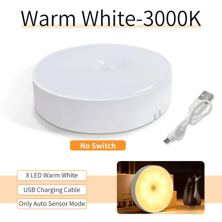 LED Night Light with Motion Sensor | USB Rechargeable