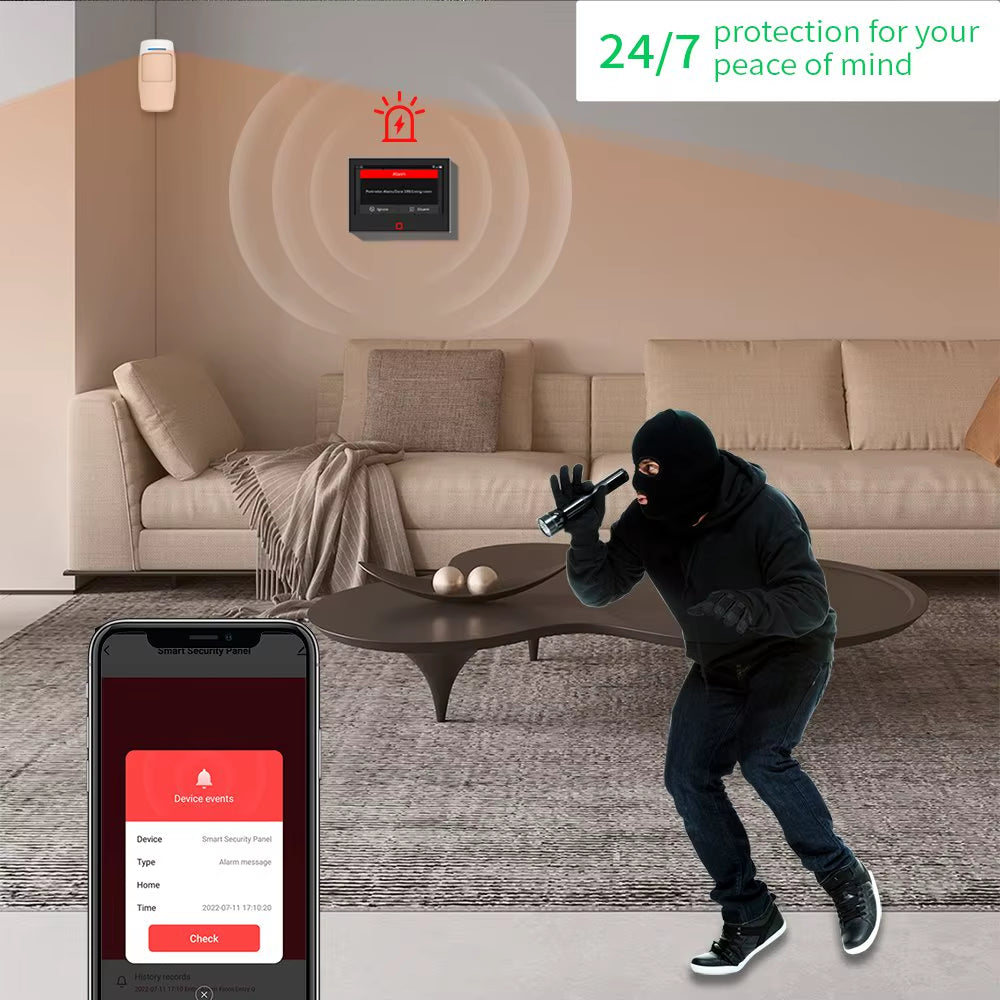 Hot Intelligent Home Security Intruder Burglar Alarm Kits Tuya Smart APP WIFI Wireless GSM Home Alarm System