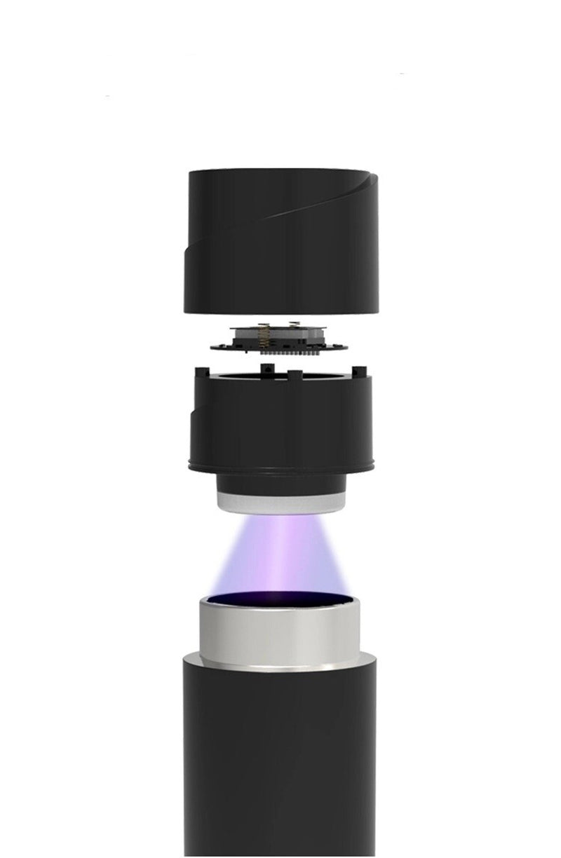 Nyuk Water Bottle UV Sanitizing Self-Cleaning Insulated Black Thermo Cup 15Oz.