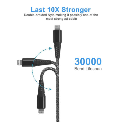 Long Iphone Charger Cord 16FT/5M [Apple Mfi Certified] Lightning Cable Extra Long Nylon Braided Fast Charger Cable 2.4A for Iphone 12 11 Pro X XS Max XR 8 7 6S 6 plus Se,Black